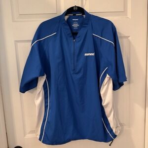 Marucci Mens Blue White 1/4 Zip Short Sleeve Pullover Size Large‎